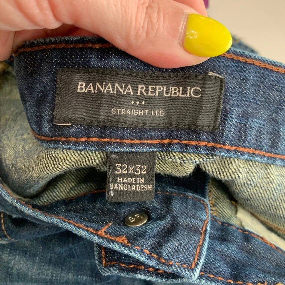 Banana Republic Men's Sz 32x32 Straight Leg Blue Jeans 100% Cotton Casual